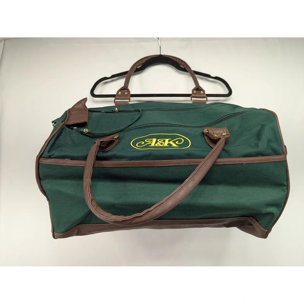 Abercrombie &‎ Kent Green Canvas Duffle Bag Travel Luggage Carry On